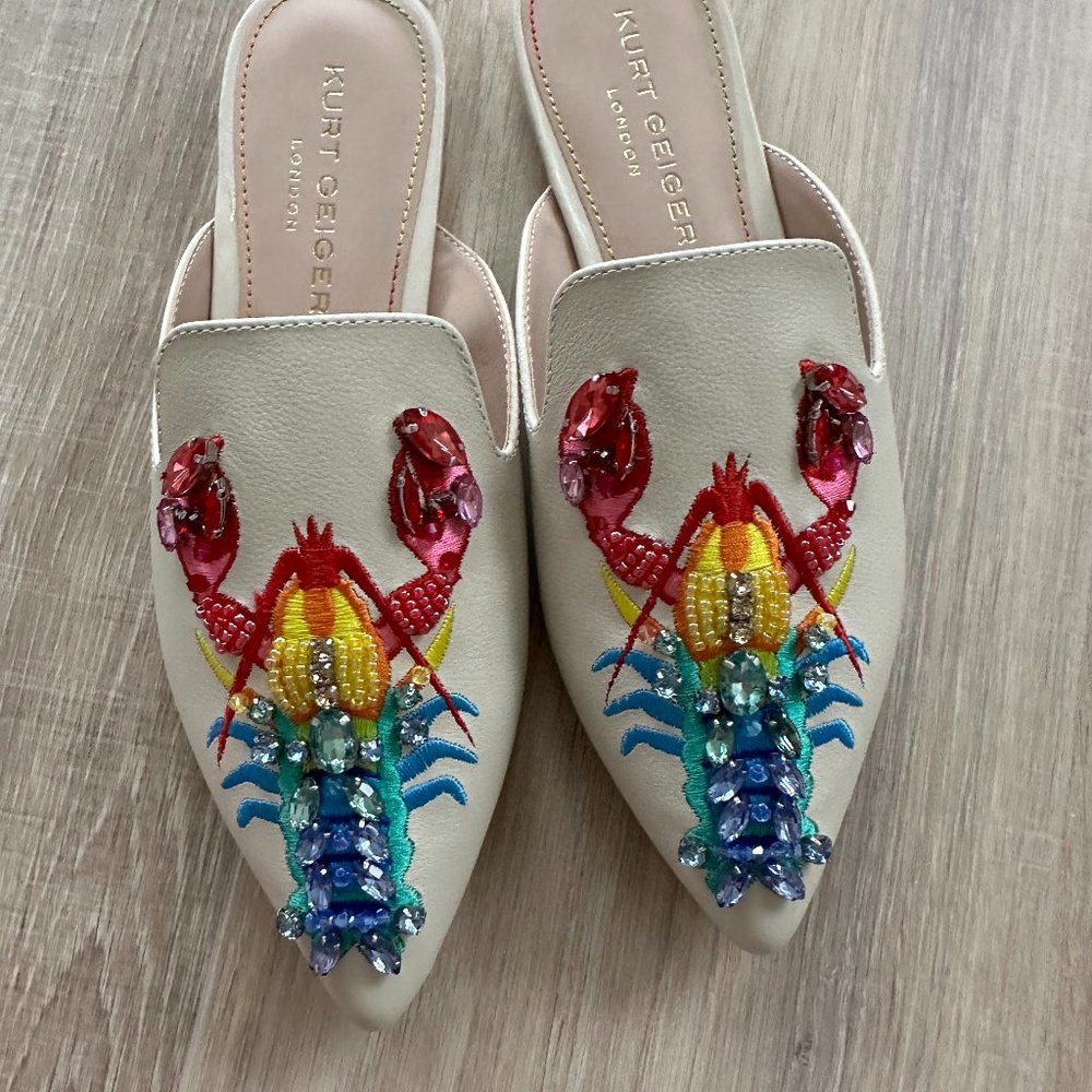 Kurt Geiger London Otter Leather Lobster Mule size 38